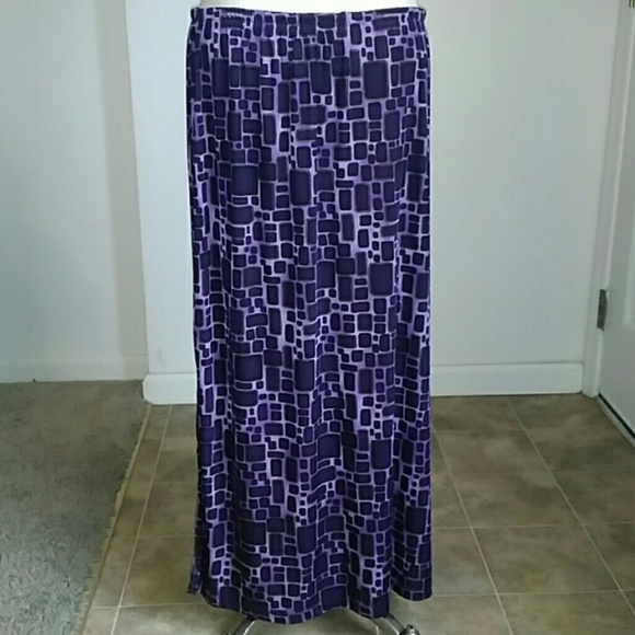 plus size purple maxi skirt